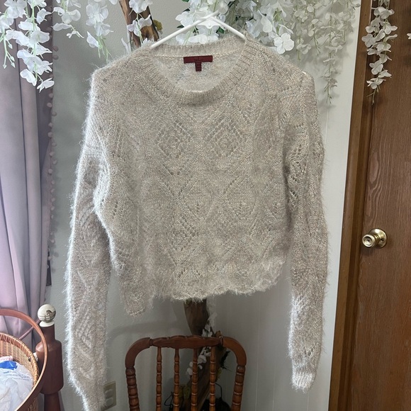 BKE Rainbow Shimmer Pointelle Sweater - Picture 4 of 9